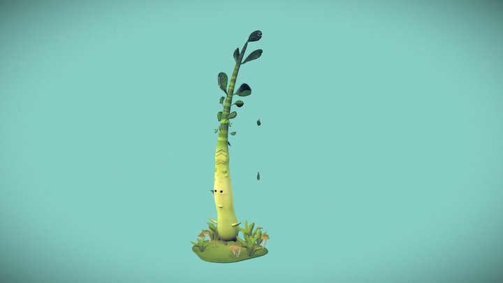 Cute Vegetable Creature 3D Model