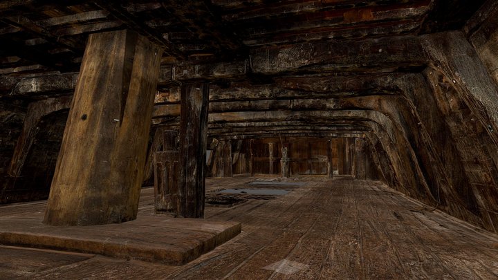 Vasa, the upper gun deck 3D Model
