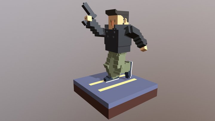 Voxel Claude Speed 3D Model