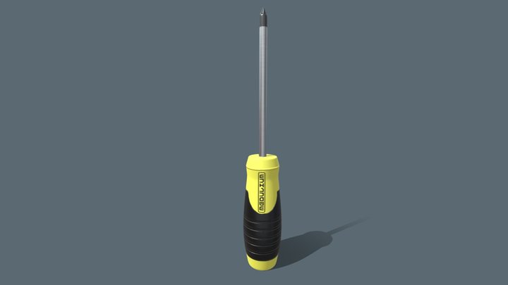 High poly screwdriver - Medulium 3D Model
