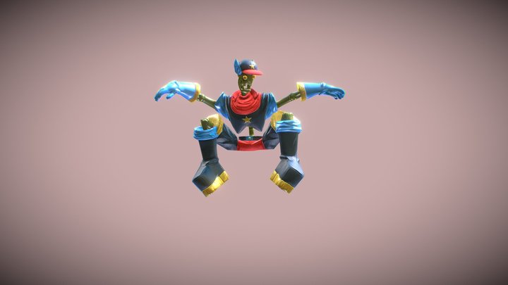 Jumping Skeleton 3D Model