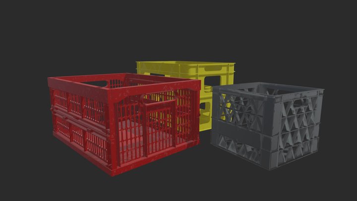 Plastic Crates 3D Model