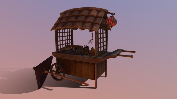 Oriental Food Cart 3D Model