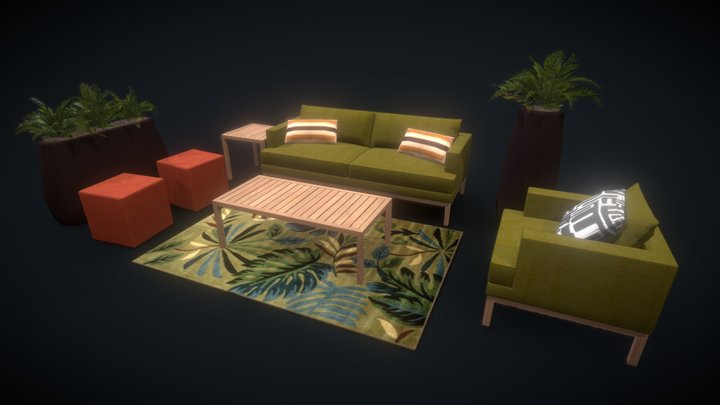 Cort Capri Outdoor Set 3D Model