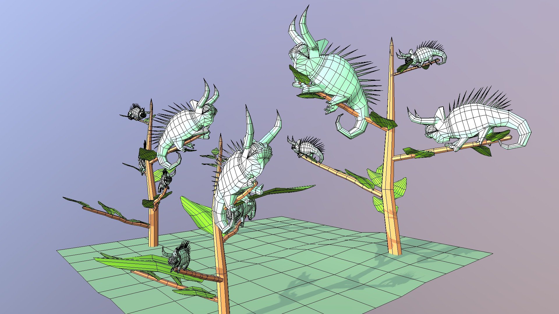 chameleons in trees
