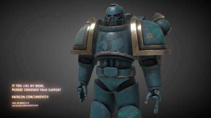 Chaos Space Marine | Alpha Legion 3D Model