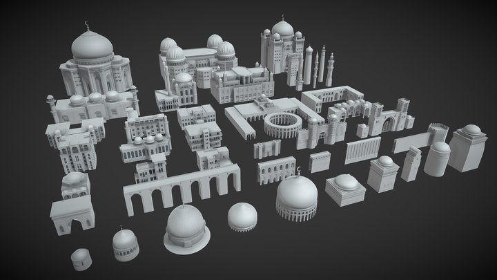 Islamic style architectural asset package 3D Model