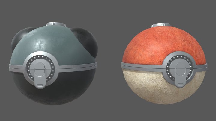 Hisuian PokéBall and Heavy Ball - Legends Arceus 3D Model