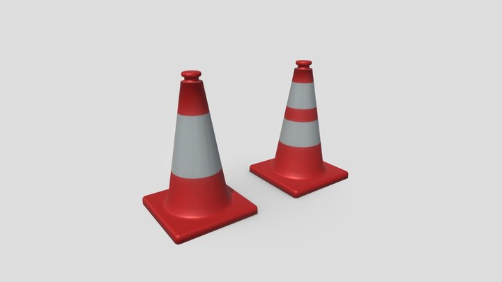 Traffic Cone 3D Model – PBR Textured – Gratis 3D-model STL