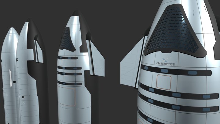Starship Insiprated V2 3D Model