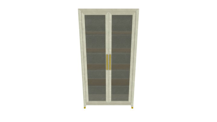 Graydon Shagreen Glass Double-Door Cabinet 3D Model