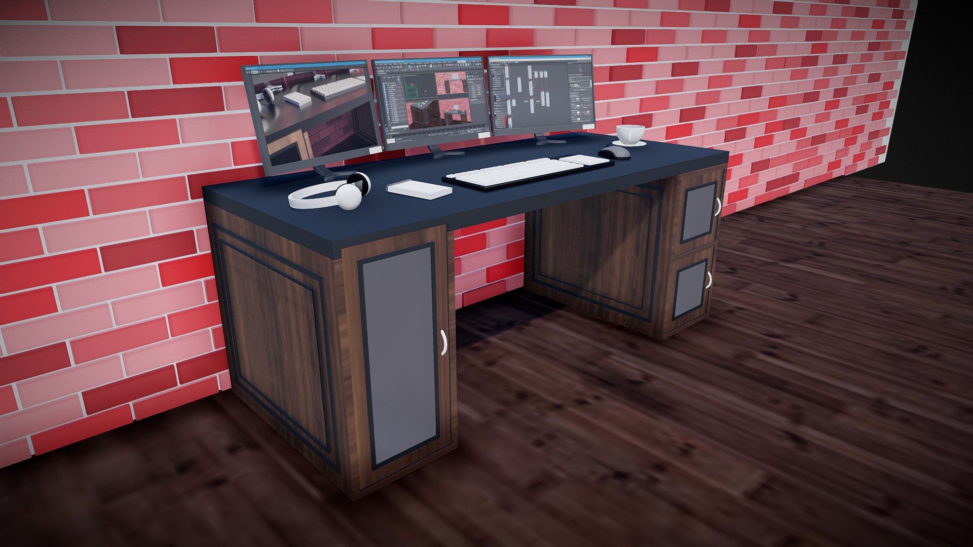 Desk 3D model by mcassimus [983b6cd] Sketchfab