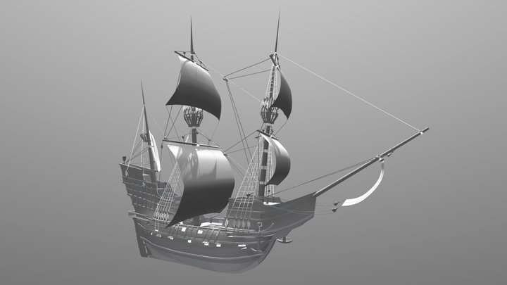 The Dragon - XVI century galleon 3D Model