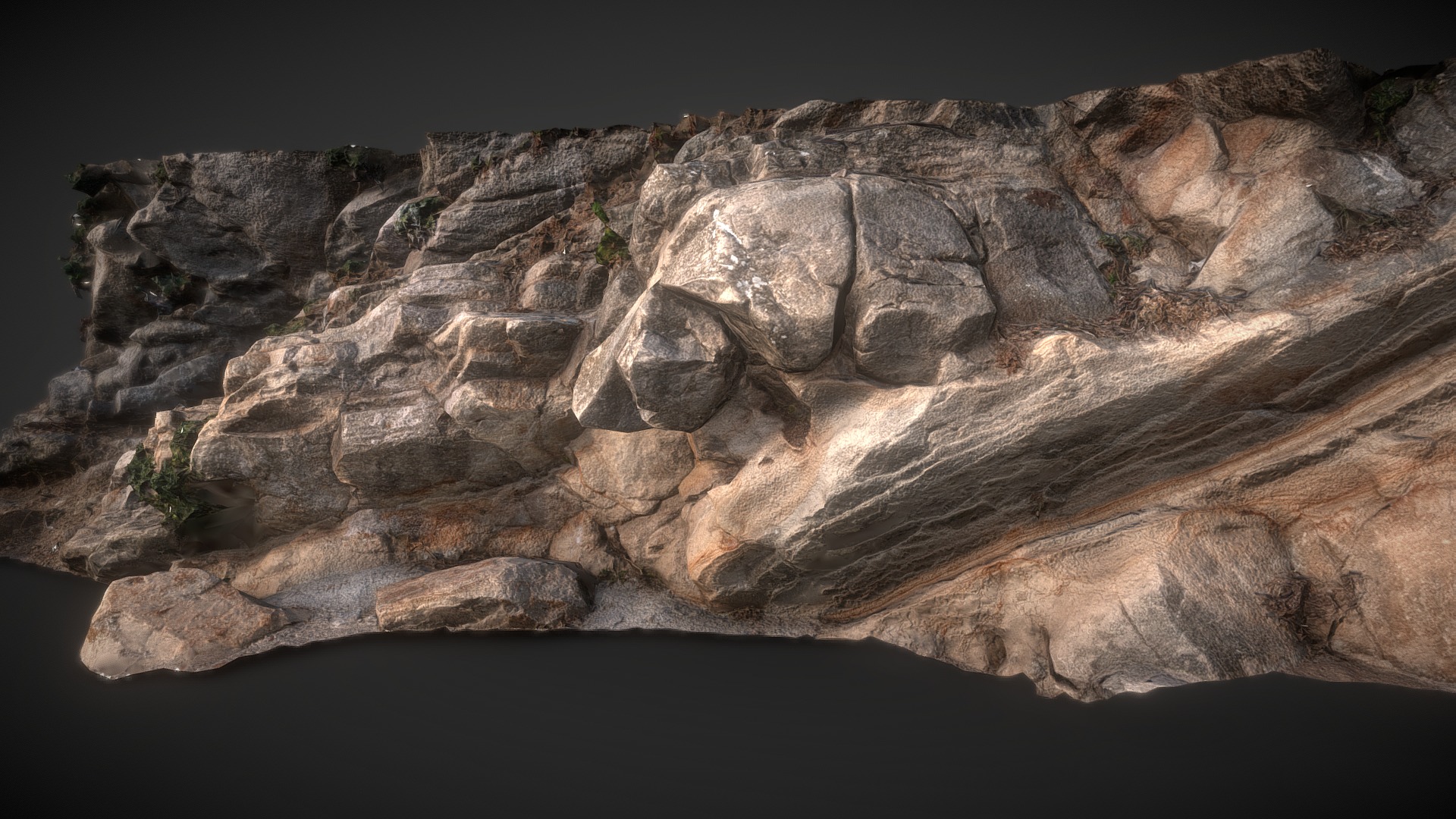 3D model Croatian Coast Cliff 3D Scan - This is a 3D model of the Croatian Coast Cliff 3D Scan. The 3D model is about a large rock formation.