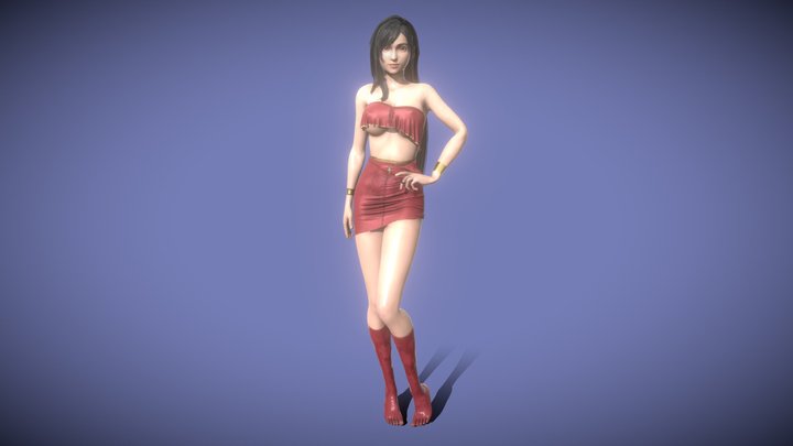 Tifa Remake Red Outfit 3D Model