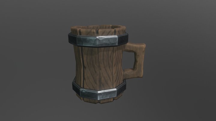 Wooden mug 3D Model