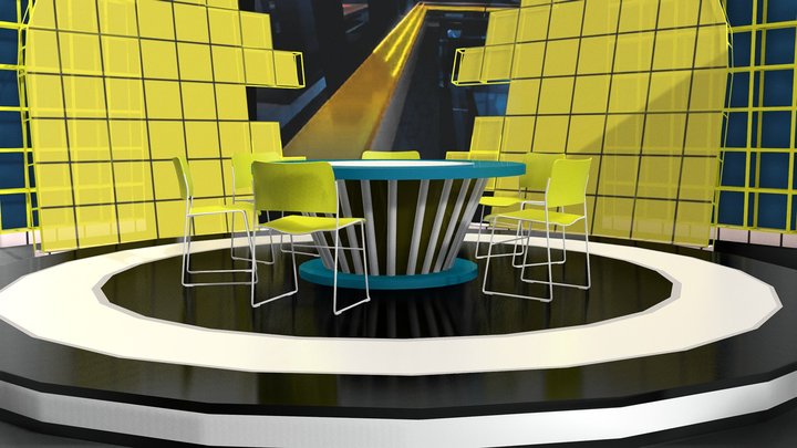 Студия "Выборы на НТВ" (НТВ, 2008) 3D Model