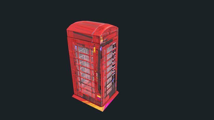 Future London Telephone Booth 3D Model