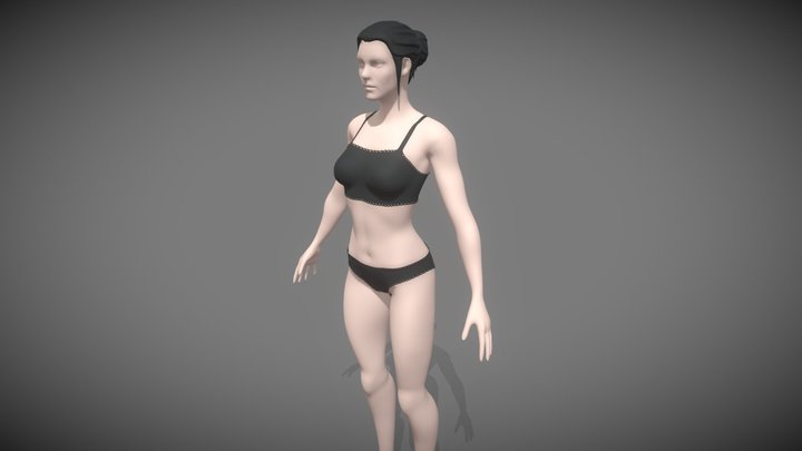 Woman Body Base Mesh 3D Model