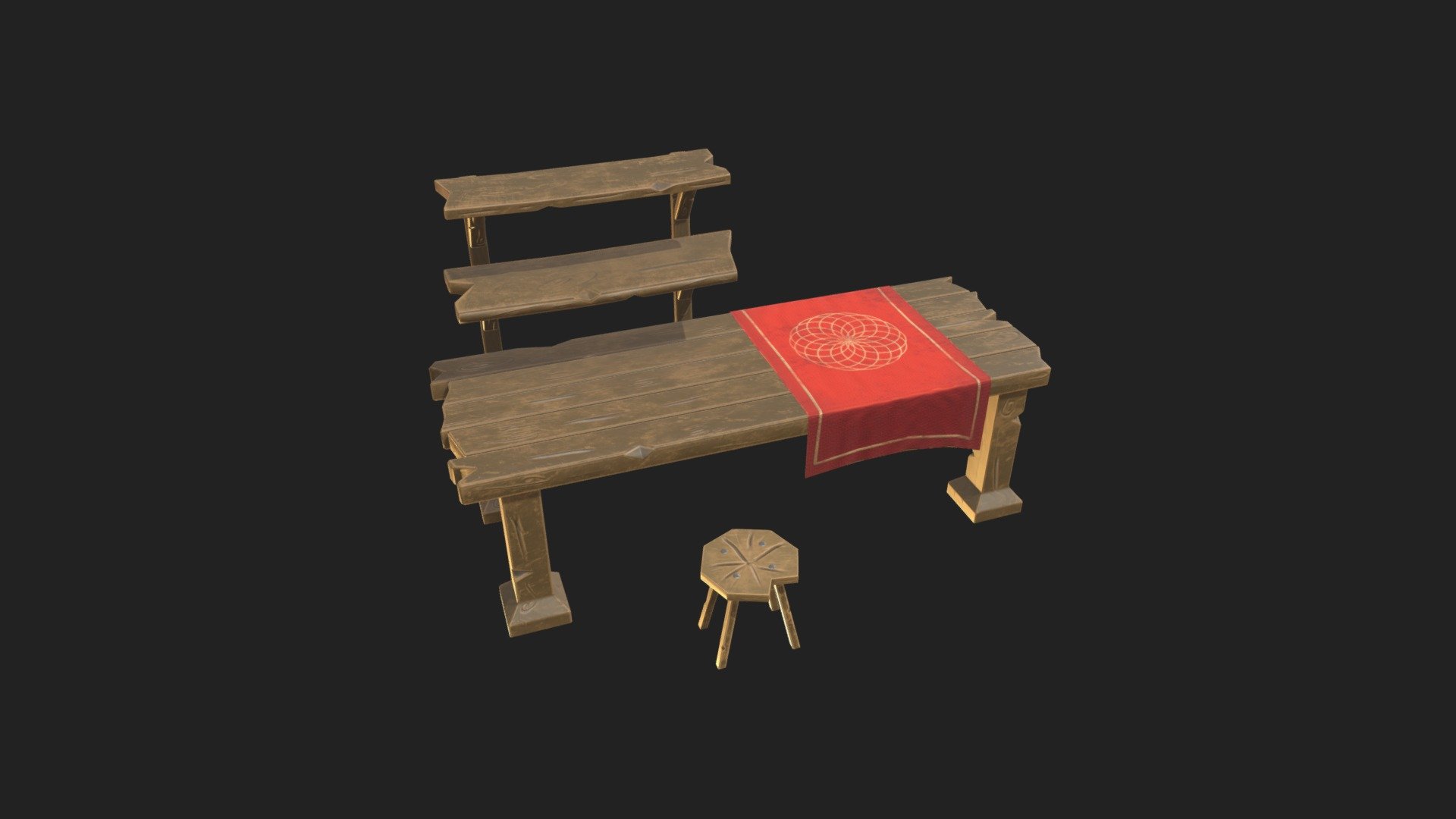 Stylized worksplace - table-stool