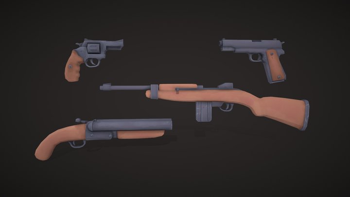 Style World - Guns Pack 3D Model