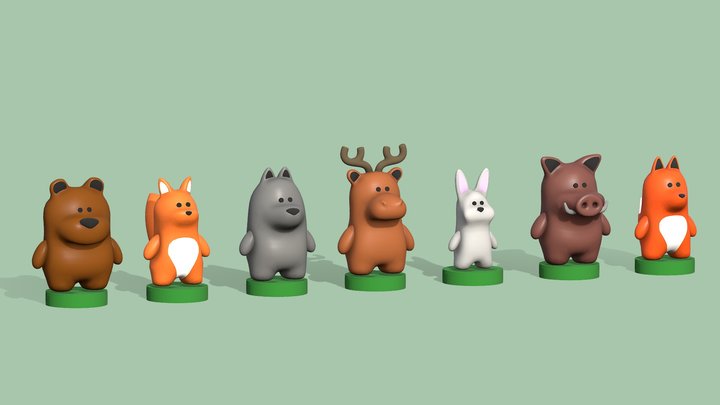 Forest Animals 3D Model