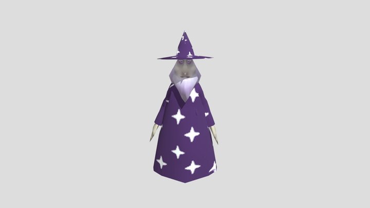 Wizard Low Poly style 3D Model