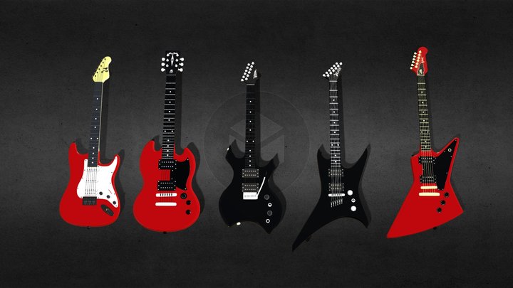 Electric guitar asset 3D Model