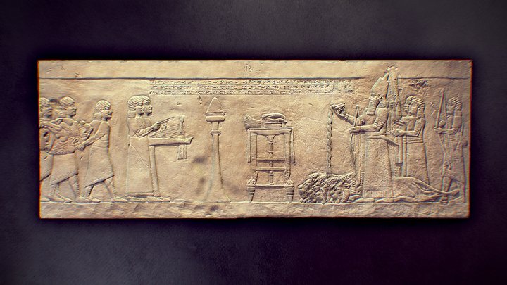 Pouring a Libation with Attendants 3D Model