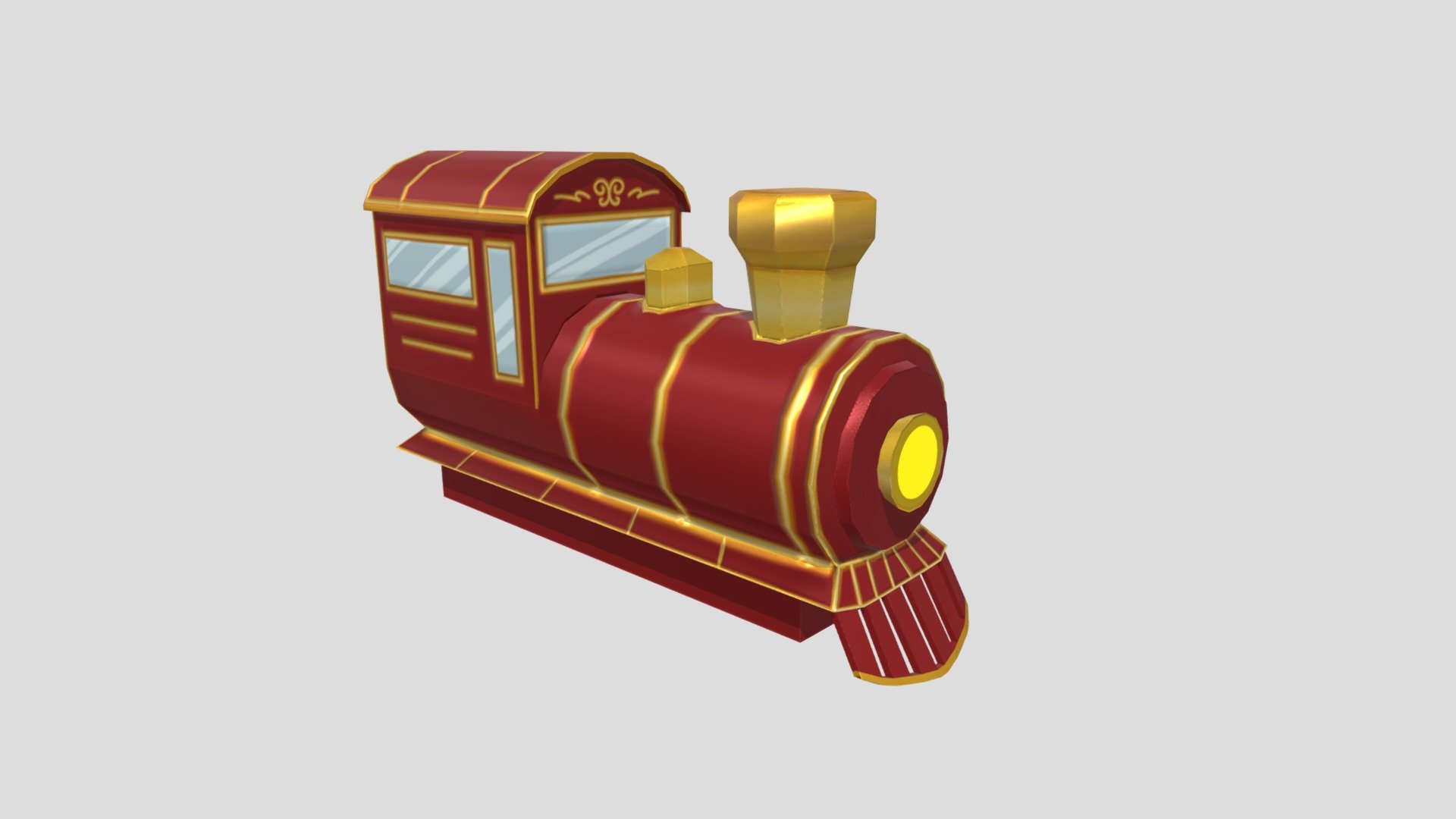 Red Train Engine Low-Poly Game Asset - 3D model by downerdisaster ...