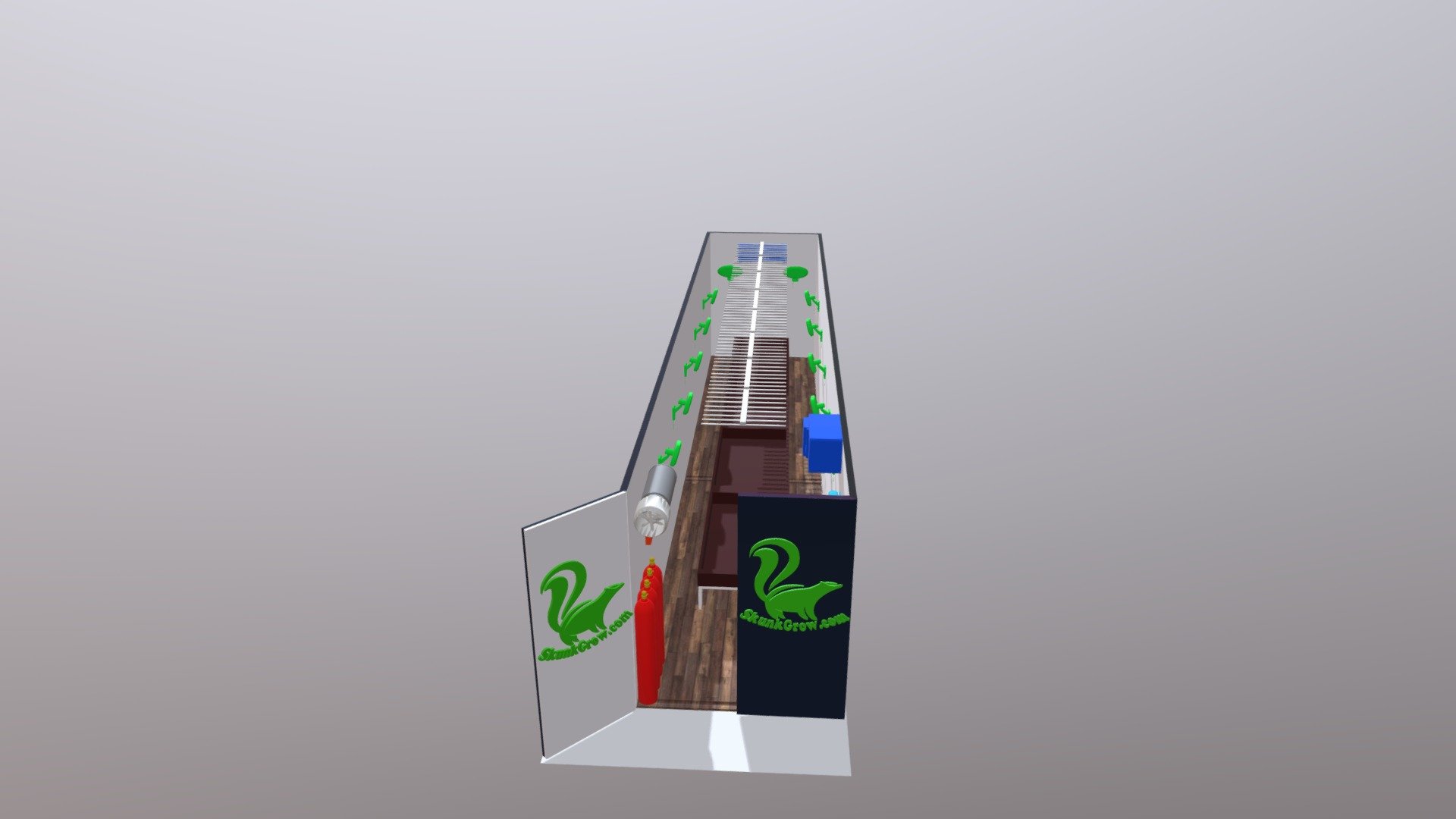 40ft Shipping Container Grow Build - 3D model by Skunk Grow Supply ...