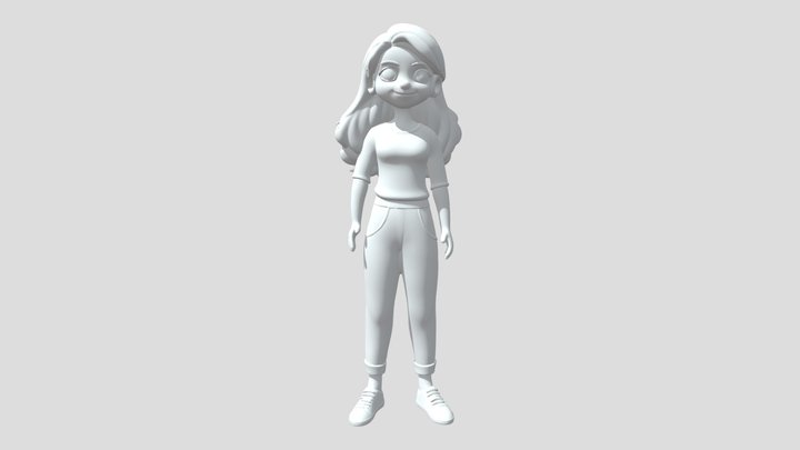Cartoon Woman 3d Model