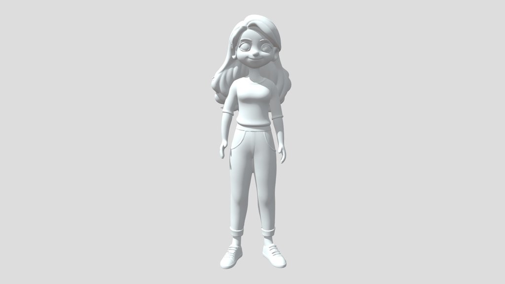 Cartoon Woman 3d Model