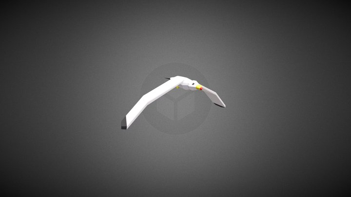 Low-Poly Seagull (with Animation & Rigged) 3D Model