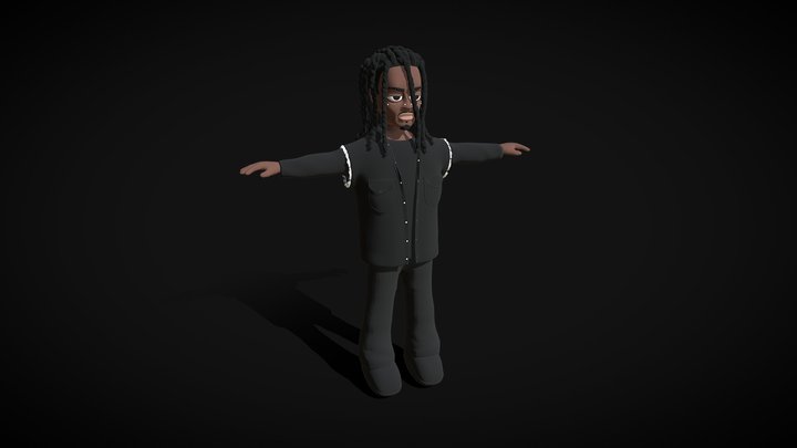 Playboi Carti WLR Cartoon Character 3D Model