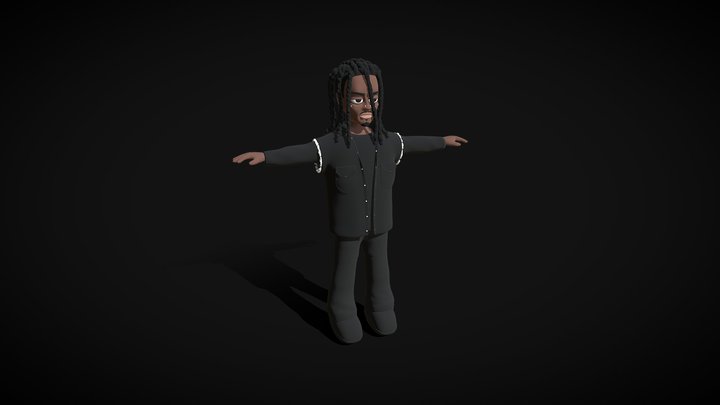 Playboi Carti WLR Cartoon Character 3D Model
