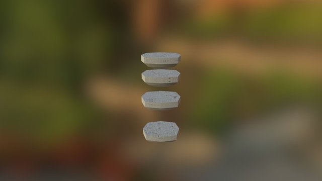 Floating Rock Stairs 3D Model