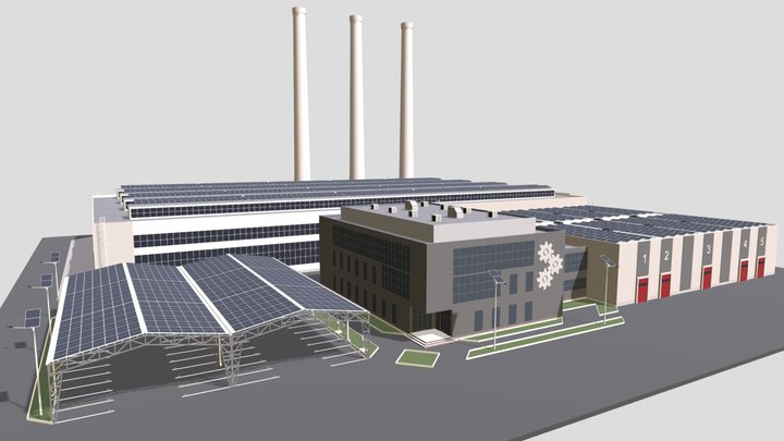 Solar energy for industry 3D Model