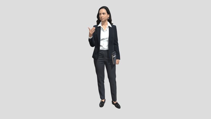 Confident Businesswoman in a Navy Suit – Modelo 3D gratuito STL