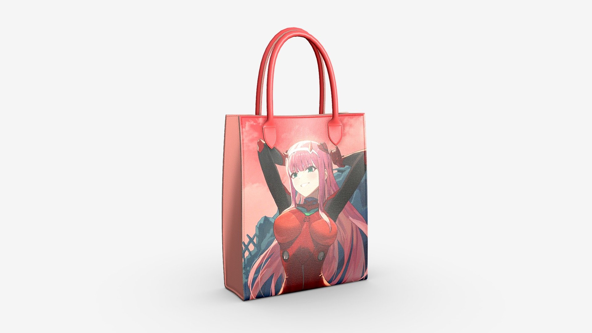 Women Fabric Anime Zero Two Tote Bag - Buy Royalty Free 3D model by ...