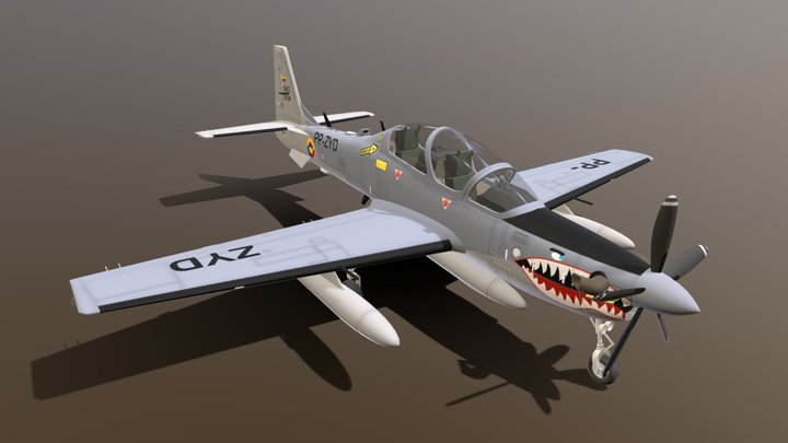 Colombian EMB 314 Tucano – Gratis 3D-model STL