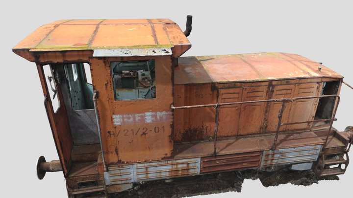 Old diesel locomotive 3D Model