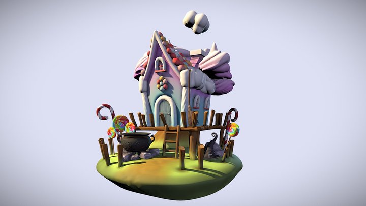 Sculpting exam - CANDY WITCH TREEHOUSE 3D Model