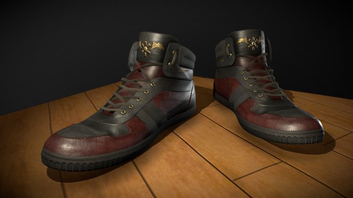 Stylish Leather Shoes 3D Model