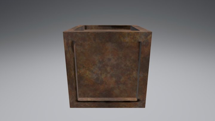 Closed Crate-Metal 3D Model