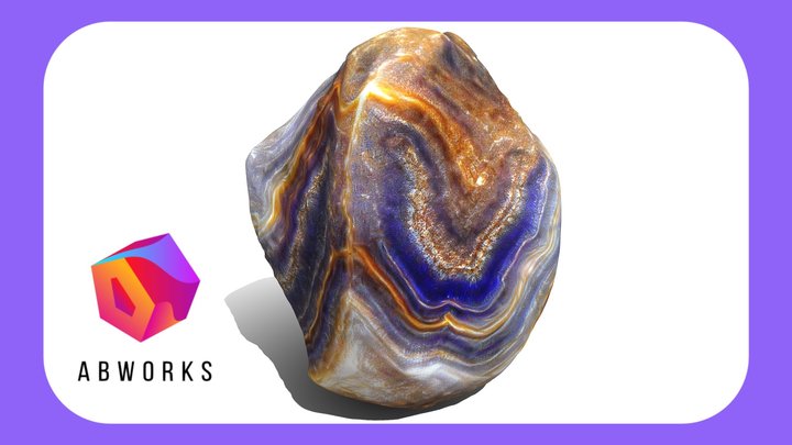 Agate Crystal Rock Stone Realistic 3D Model