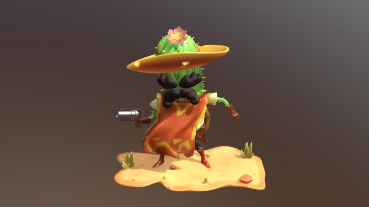 Wild West Cactus 3D Model