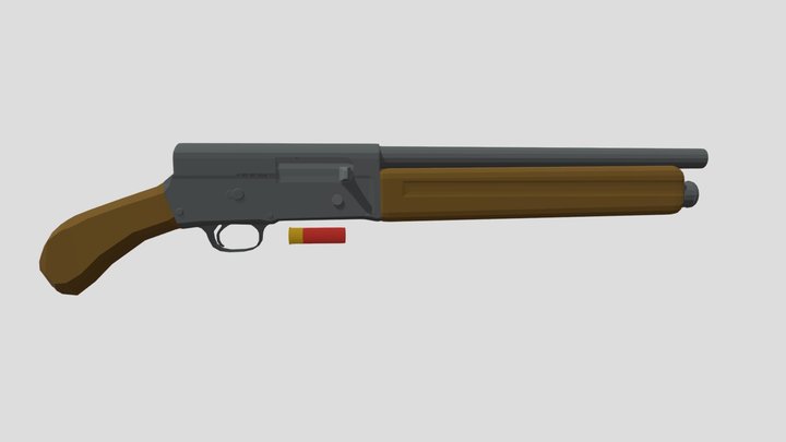 Auto-5 Sawed-Off Low-Poly 3D Model