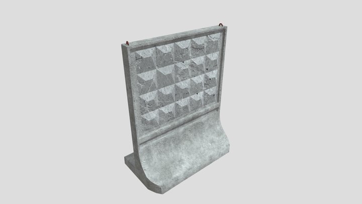 Concrete fence v3 Забор бетонный самостоящий 3D Model