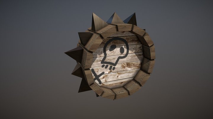 wooden obstacle with spikes 3D Model